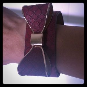 Leather Bow Cuff bracelet